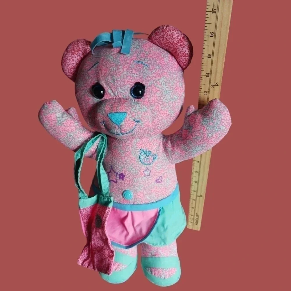 Doodle bear plush stuffed toy pink washable teddy bear "17"inch - Picture 5 of 10
